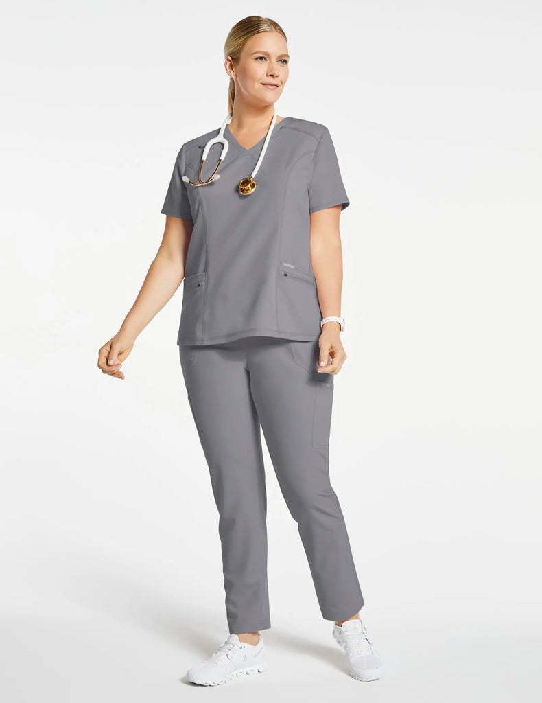 Jaanuu Scrubs Women's 8-Pocket Cargo Scrub Pant Gray | scrub-supply.com