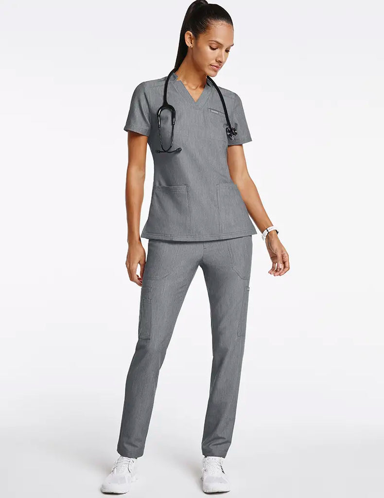 Jaanuu Scrubs Women's 8-Pocket Cargo Scrub Pant Heather Gray | scrub-supply.com