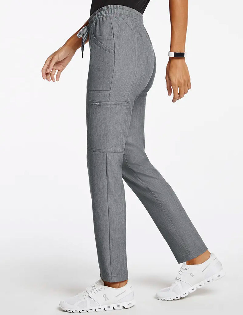 Jaanuu Scrubs Women's 8-Pocket Cargo Scrub Pant Heather Gray | scrub-supply.com