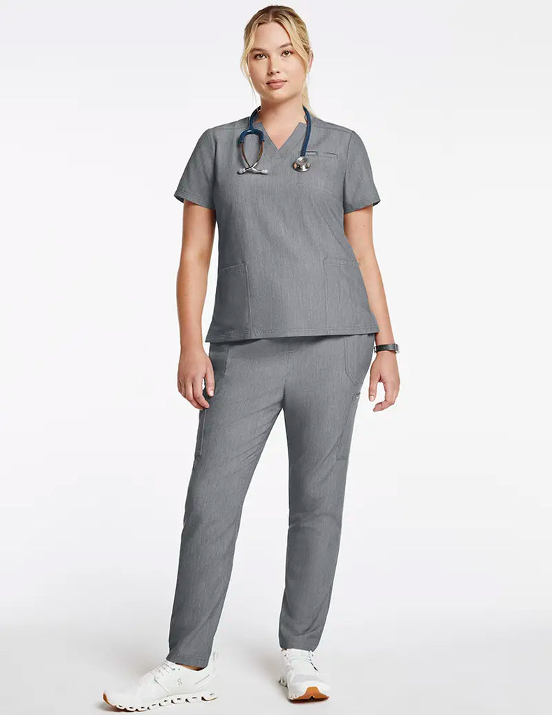 Jaanuu Scrubs Women's 8-Pocket Cargo Scrub Pant Heather Gray | scrub-supply.com