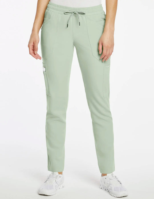 Jaanuu Scrubs Women's 8-Pocket Cargo Scrub Pant Pistachio | scrub-supply.com