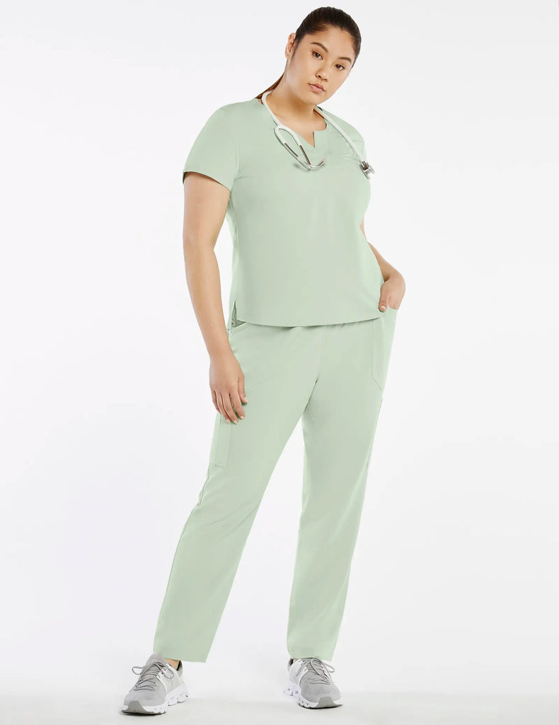 Jaanuu Scrubs Women's 8-Pocket Cargo Scrub Pant Sage | scrub-supply.com