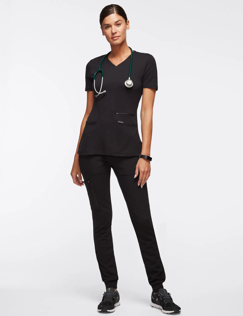 Jaanuu Scrubs Women's 10-Pocket Scrub Jogger Black | scrub-supply.com