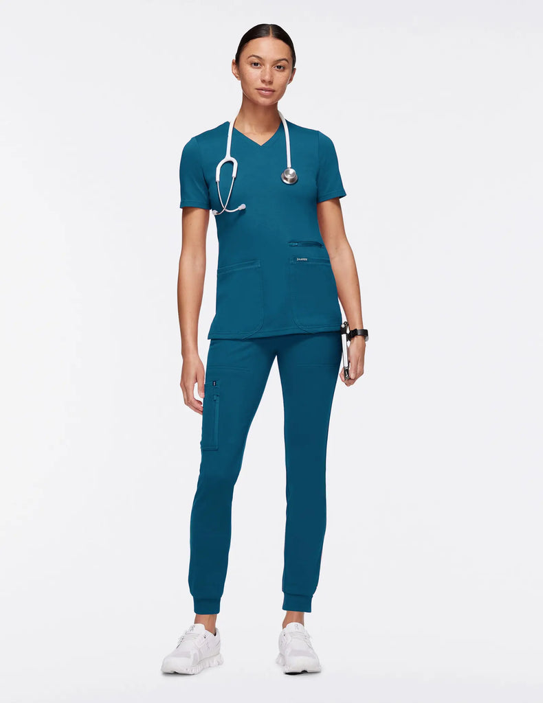 Jaanuu Scrubs Women's 10-Pocket Scrub Jogger Caribbean Blue | scrub-supply.com