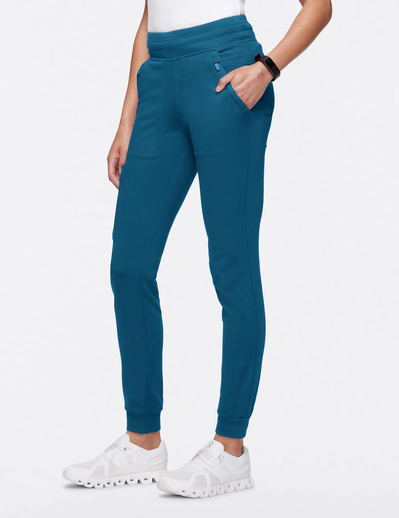 Jaanuu Scrubs Women's 10-Pocket Scrub Jogger Caribbean Blue | scrub-supply.com