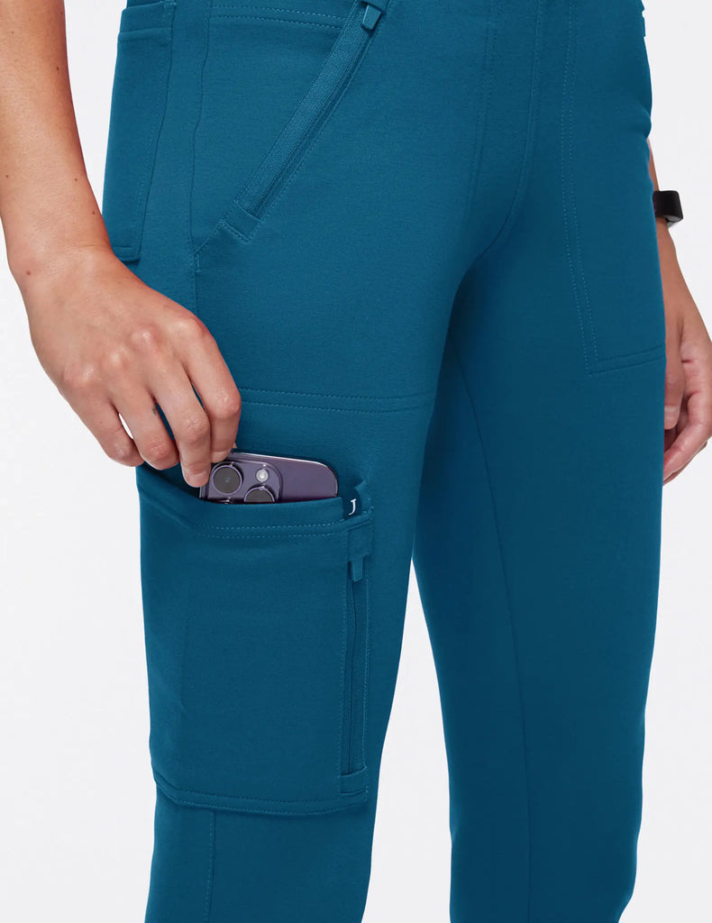 Jaanuu Scrubs Women's 10-Pocket Scrub Jogger Caribbean Blue | scrub-supply.com