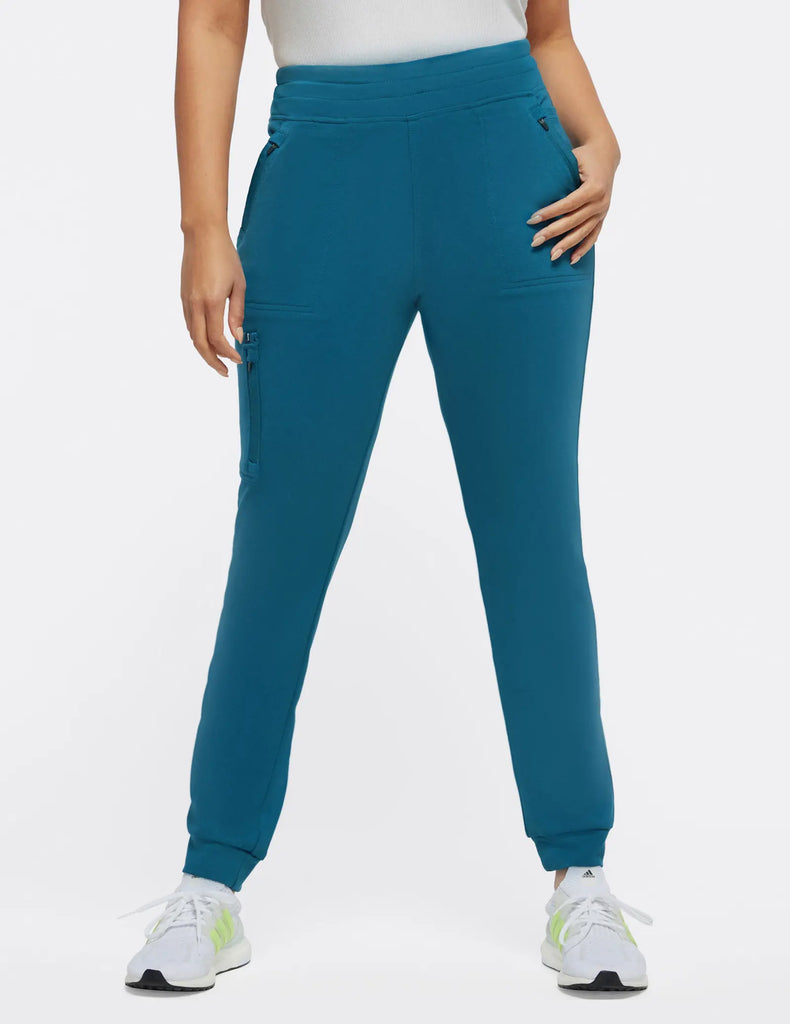 Jaanuu Scrubs Women's 10-Pocket Scrub Jogger Caribbean Blue | scrub-supply.com