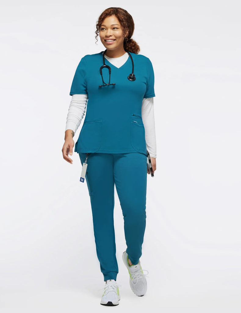 Jaanuu Scrubs Women's 10-Pocket Scrub Jogger Caribbean Blue | scrub-supply.com