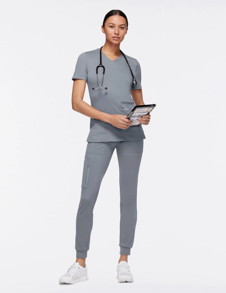 Jaanuu Scrubs Women's 10-Pocket Scrub Jogger Gray | scrub-supply.com