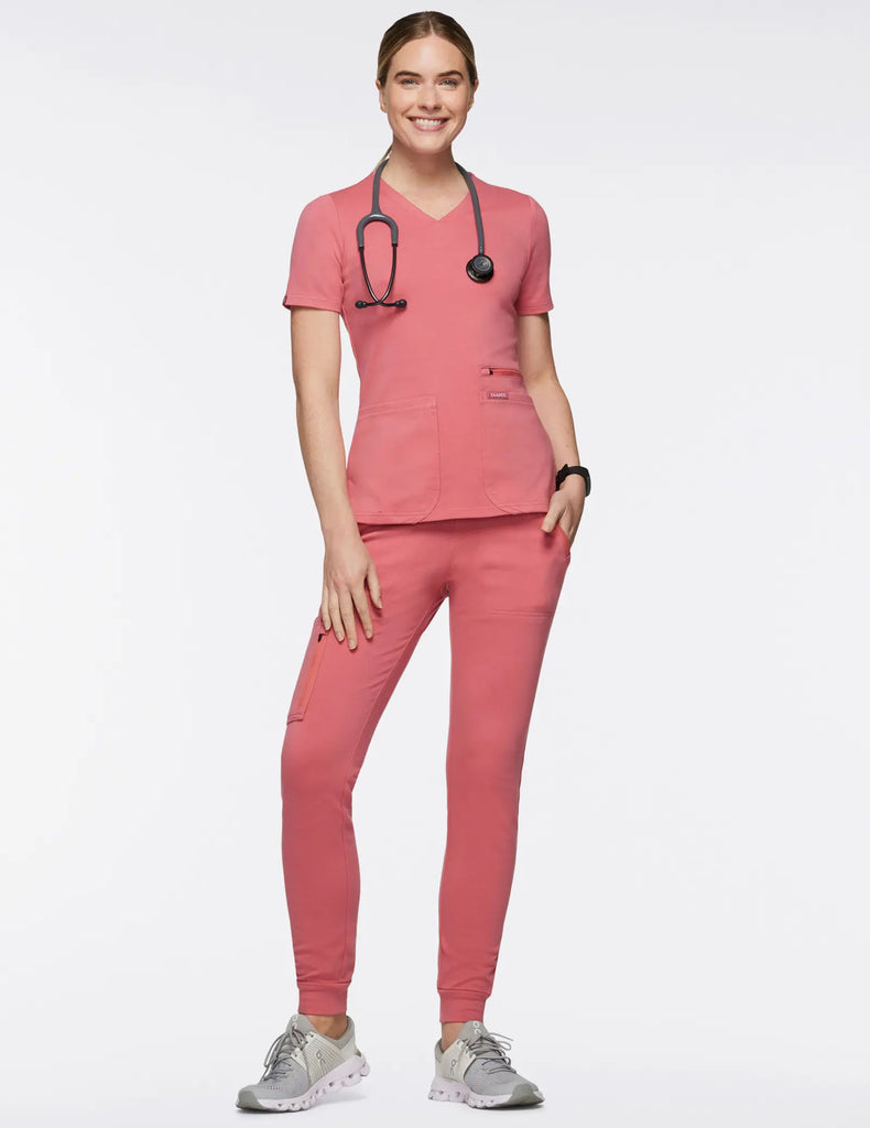 Jaanuu Scrubs Women's 10-Pocket Scrub Jogger Dusty Rose | scrub-supply.com