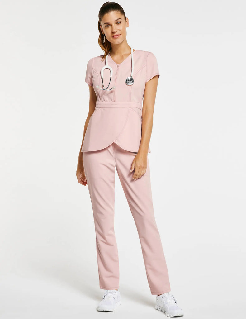 Jaanuu Scrubs Women's Slim Straight Leg Pant Blushing Pink | scrub-supply.com