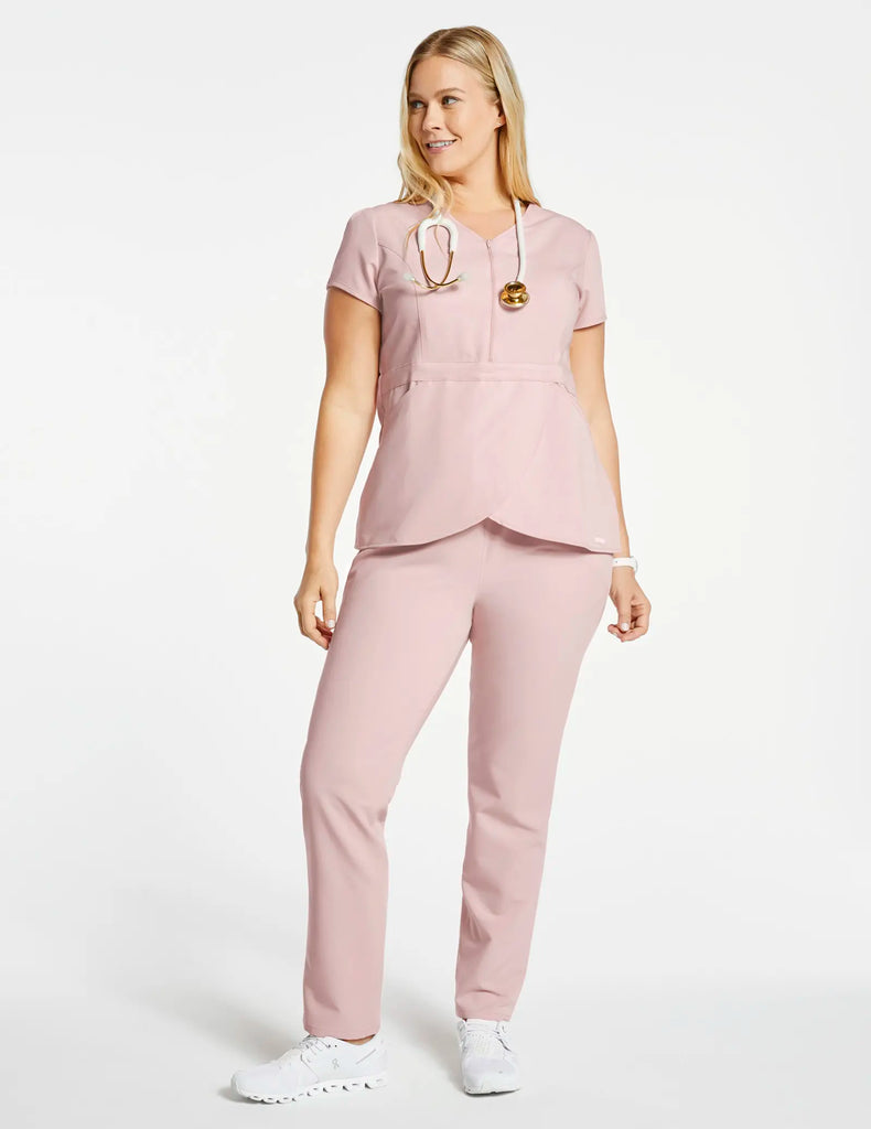 Jaanuu Scrubs Women's Slim Straight Leg Pant Blushing Pink | scrub-supply.com