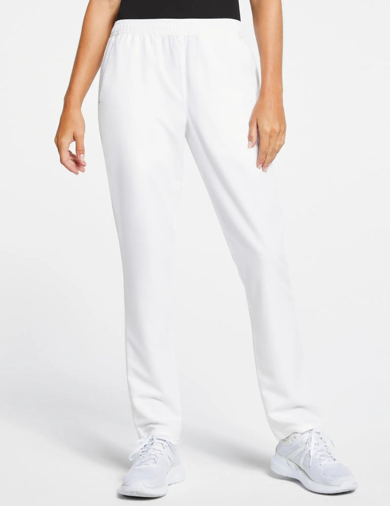 Jaanuu Scrubs Women's Slim Straight Leg Pant White | scrub-supply.com