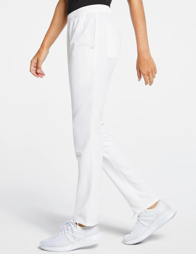 Jaanuu Scrubs Women's Slim Straight Leg Pant White | scrub-supply.com