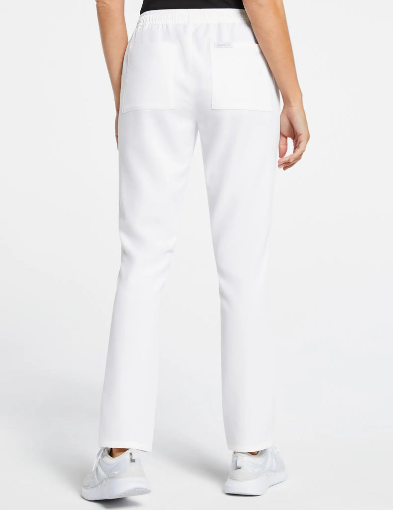 Jaanuu Scrubs Women's Slim Straight Leg Pant White | scrub-supply.com