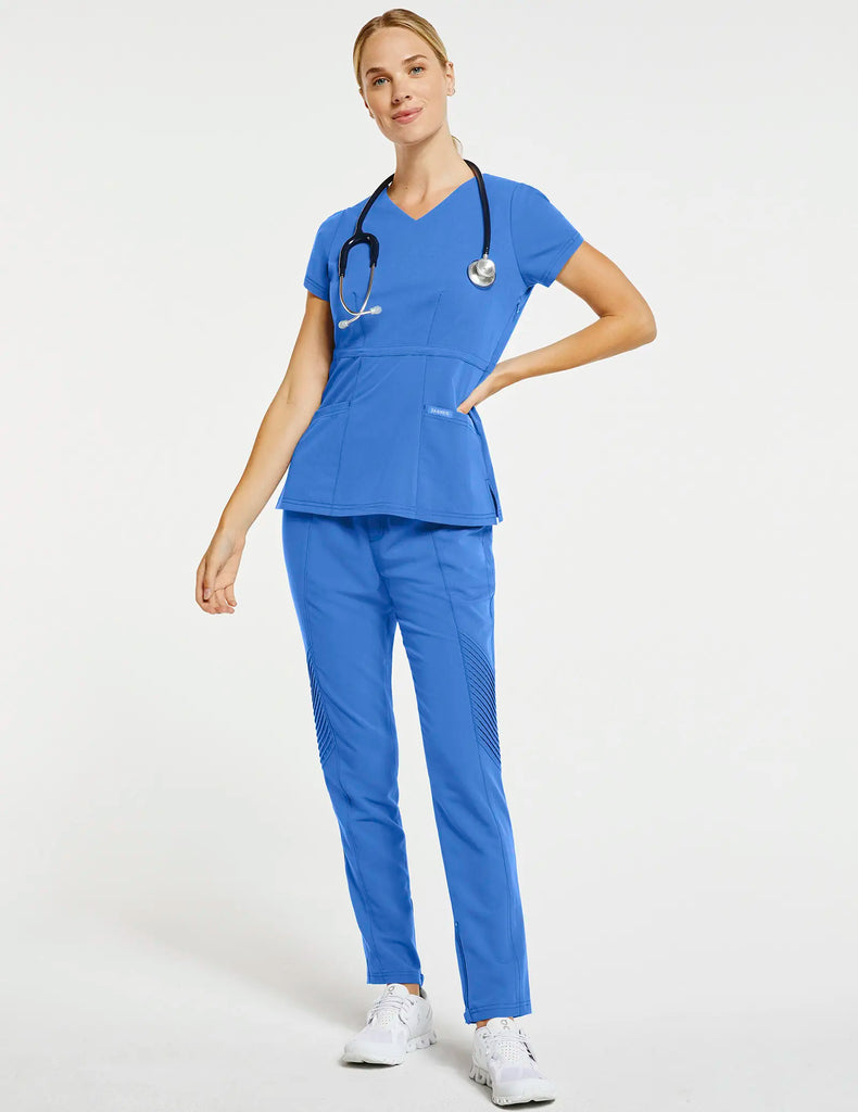 Jaanuu Scrubs Women's Moto Scrub Pant Ceil Blue | scrub-supply.com