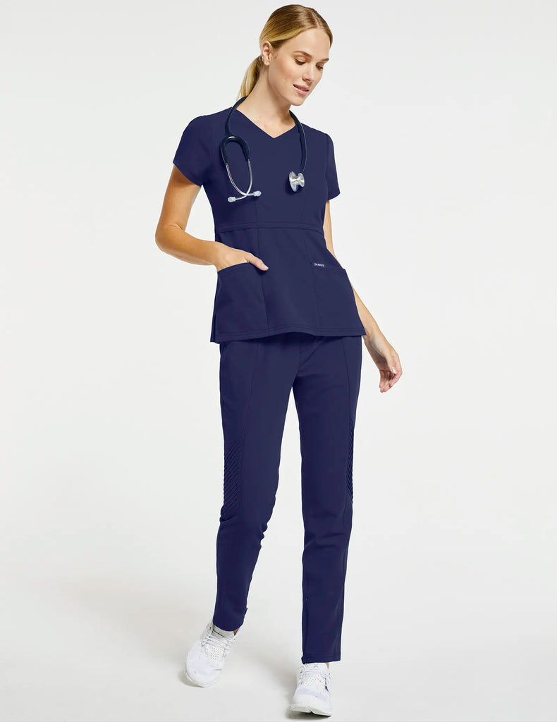 Jaanuu Scrubs Women's Moto Scrub Pant Navy | scrub-supply.com