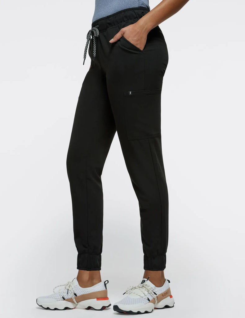 Jaanuu Scrubs Women's Mesh-Enhanced Scrub Jogger Black | scrub-supply.com