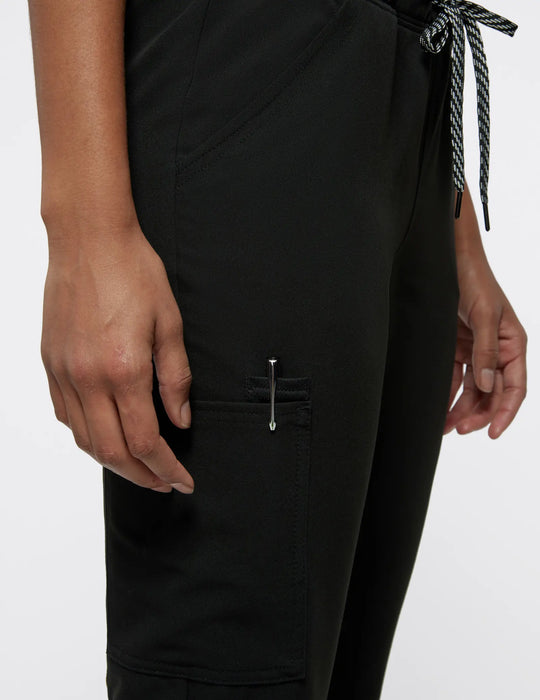 Jaanuu Scrubs Women's Mesh-Enhanced Scrub Jogger Black | scrub-supply.com