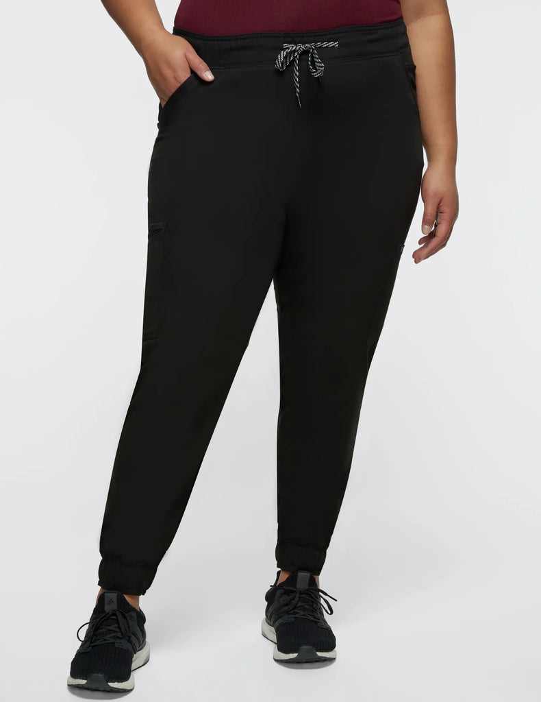 Jaanuu Scrubs Women's Mesh-Enhanced Scrub Jogger Black | scrub-supply.com