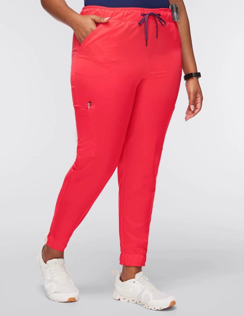 Jaanuu Scrubs Women's Mesh-Enhanced Scrub Jogger Coral | scrub-supply.com