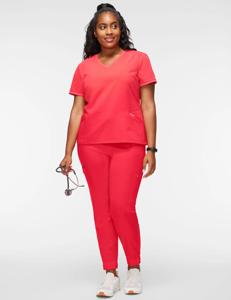 Jaanuu Scrubs Women's Mesh-Enhanced Scrub Jogger Coral | scrub-supply.com