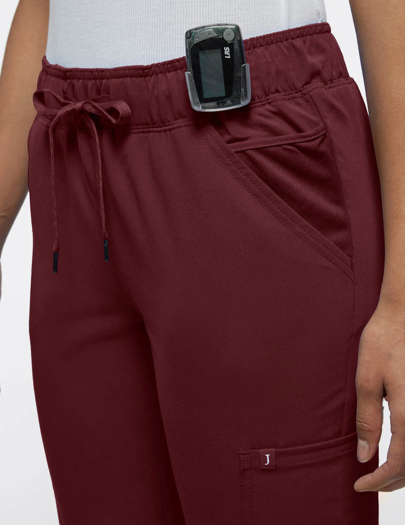 Jaanuu Scrubs Women's Mesh-Enhanced Scrub Jogger Wine | scrub-supply.com