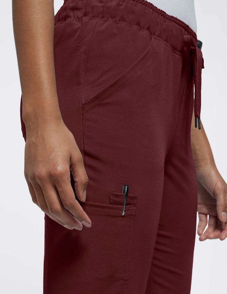 Jaanuu Scrubs Women's Mesh-Enhanced Scrub Jogger Wine | scrub-supply.com