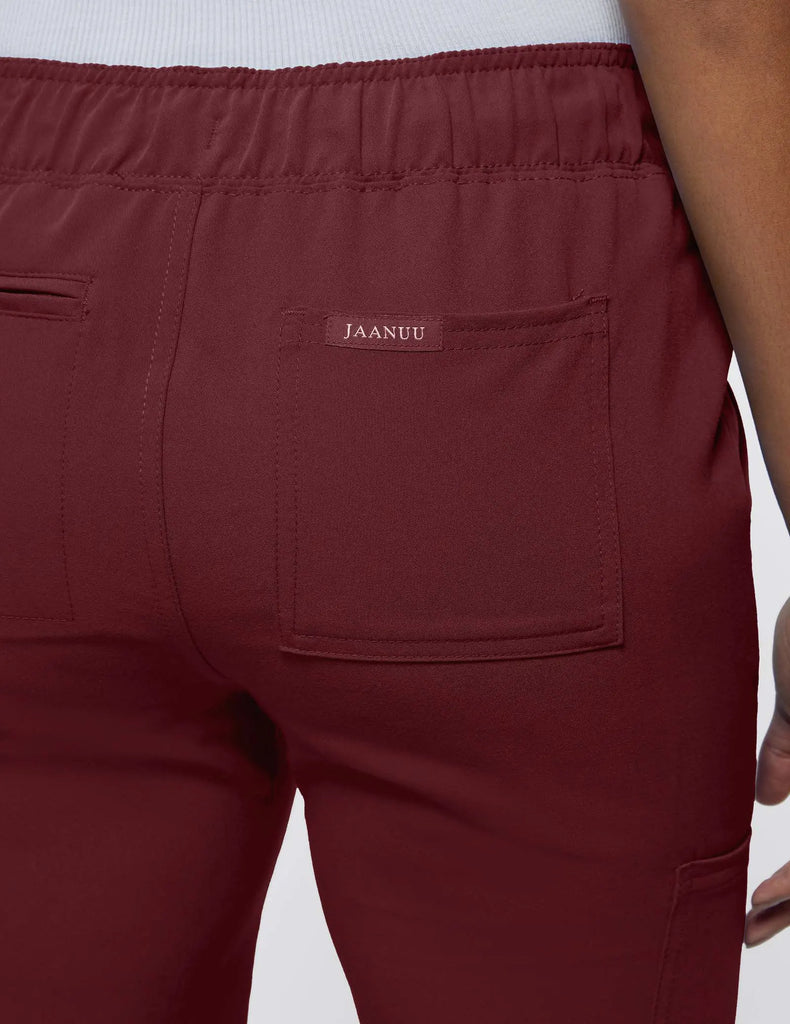 Jaanuu Scrubs Women's Mesh-Enhanced Scrub Jogger Wine | scrub-supply.com