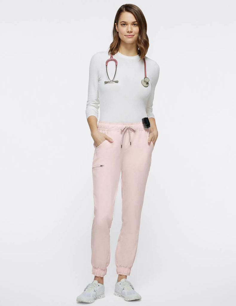 Jaanuu Scrubs Women's 5-Pocket Skinny Scrub Jogger Blushing Pink | scrub-supply.com