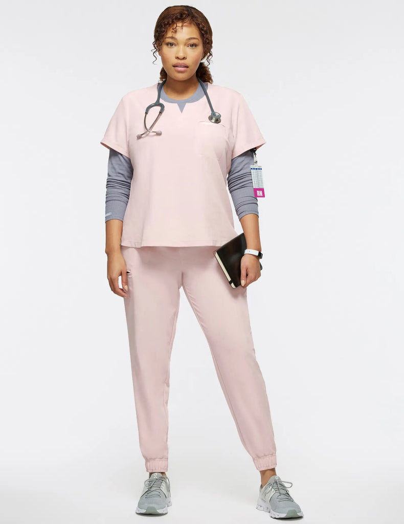 Jaanuu Scrubs Women's 5-Pocket Skinny Scrub Jogger Blushing Pink | scrub-supply.com