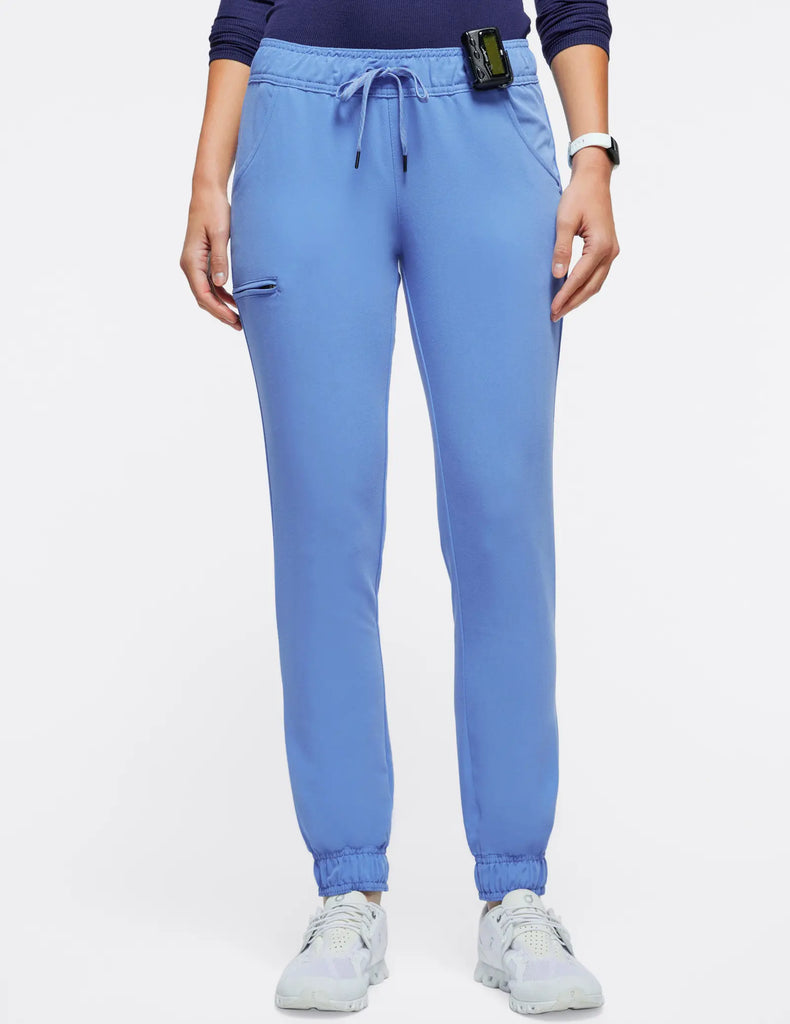 Jaanuu Scrubs Women's 5-Pocket Skinny Scrub Jogger Ceil Blue | scrub-supply.com