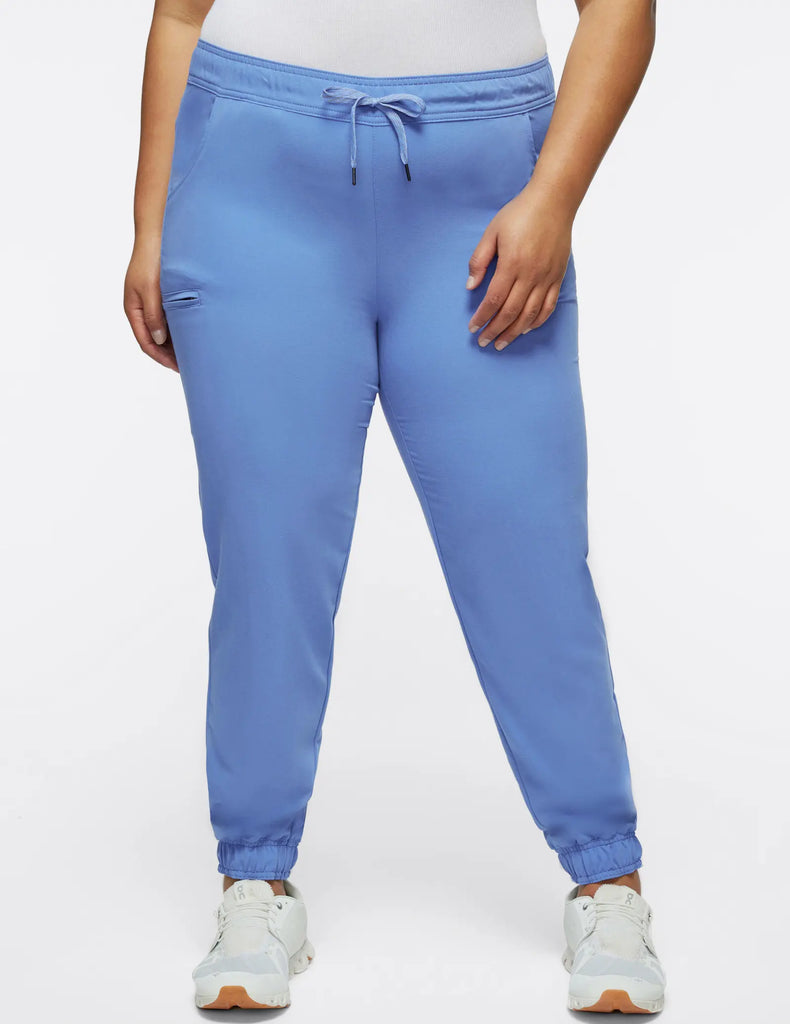 Jaanuu Scrubs Women's 5-Pocket Skinny Scrub Jogger Ceil Blue | scrub-supply.com