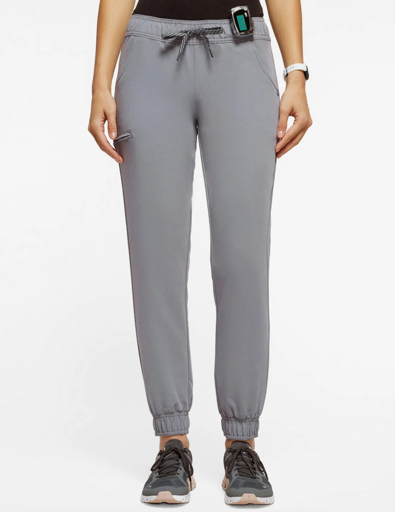 Jaanuu Scrubs Women's 5-Pocket Skinny Scrub Jogger Gray | scrub-supply.com