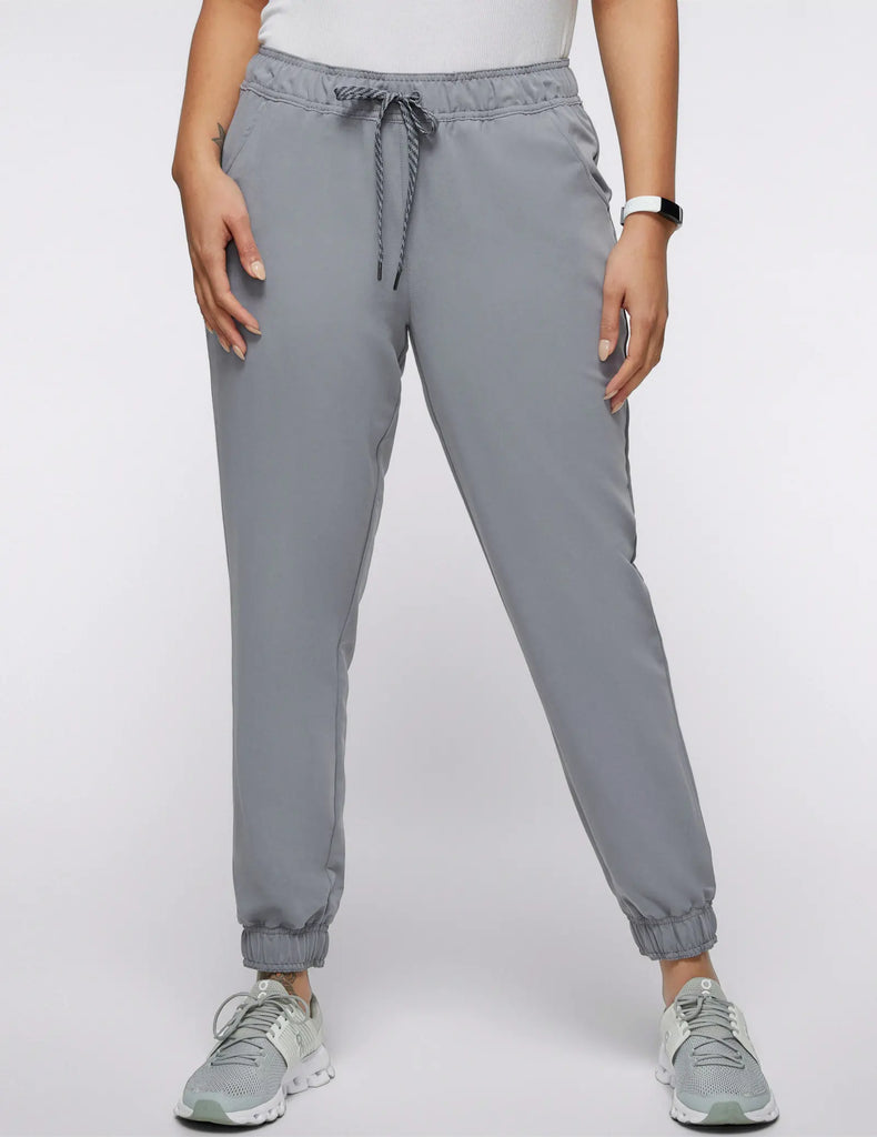 Jaanuu Scrubs Women's 5-Pocket Skinny Scrub Jogger Gray | scrub-supply.com