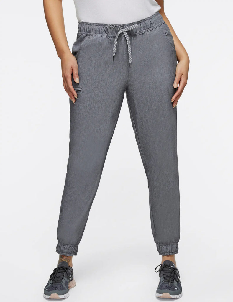 Jaanuu Scrubs Women's 5-Pocket Skinny Scrub Jogger Heather Gray | scrub-supply.com