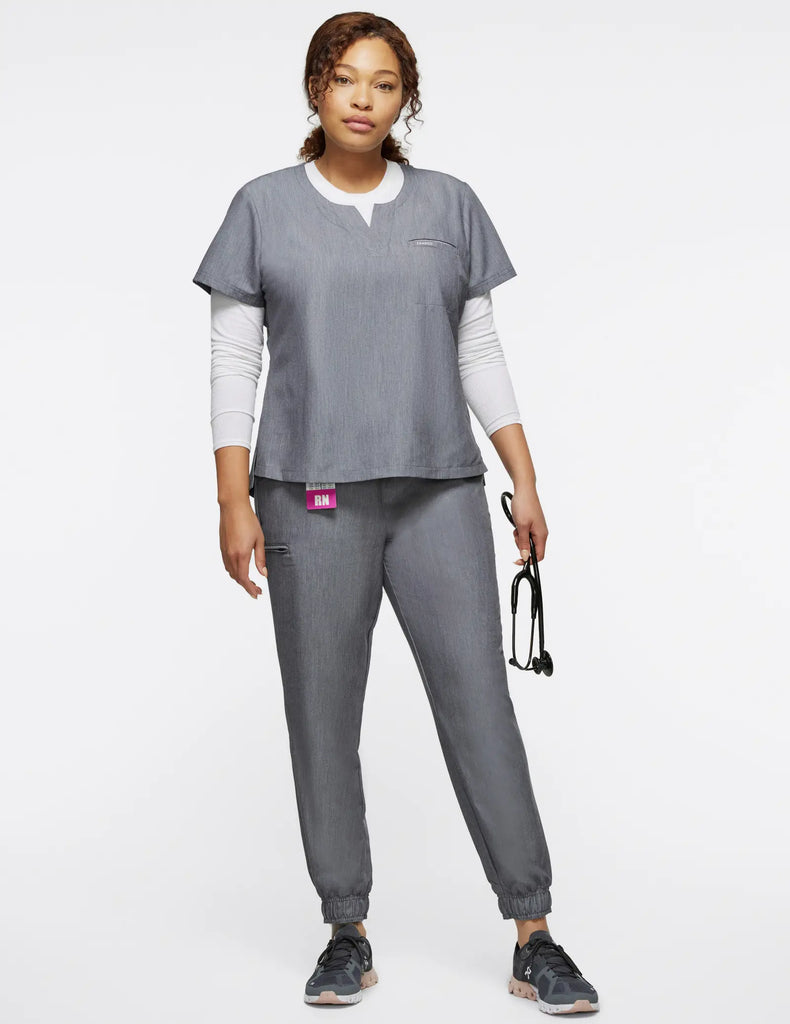 Jaanuu Scrubs Women's 5-Pocket Skinny Scrub Jogger Heather Gray | scrub-supply.com