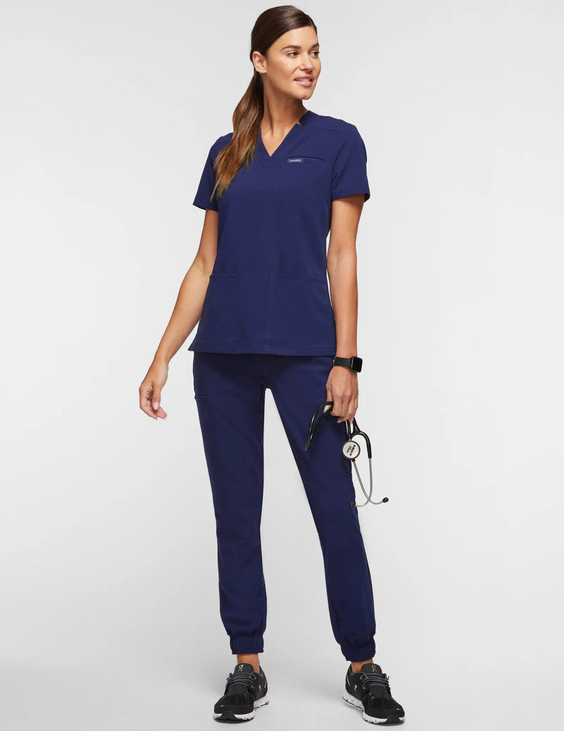 Jaanuu Scrubs Women's 5-Pocket Skinny Scrub Jogger Navy | scrub-supply.com