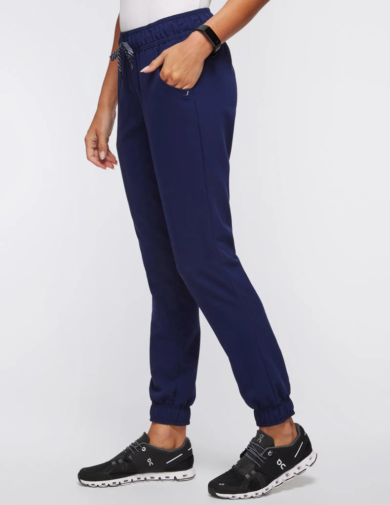 Jaanuu Scrubs Women's 5-Pocket Skinny Scrub Jogger Navy | scrub-supply.com