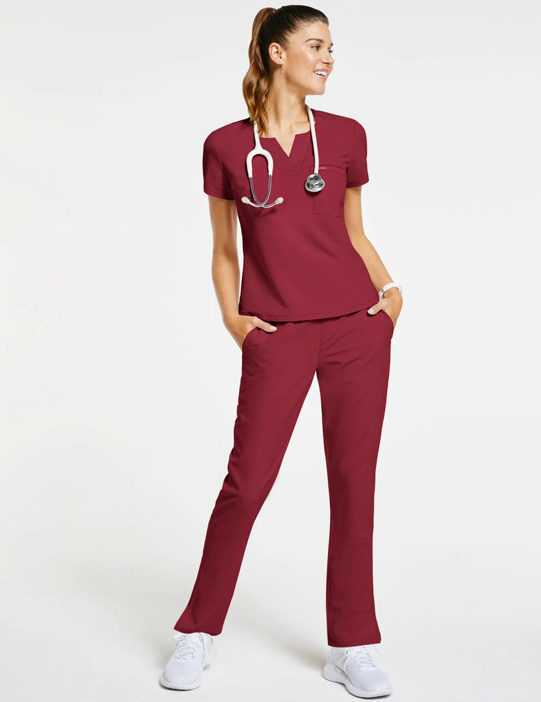 Jaanuu Scrubs Women's Classic Scrub Pant Wine | scrub-supply.com