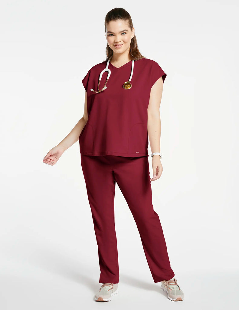 Jaanuu Scrubs Women's Classic Scrub Pant Wine | scrub-supply.com