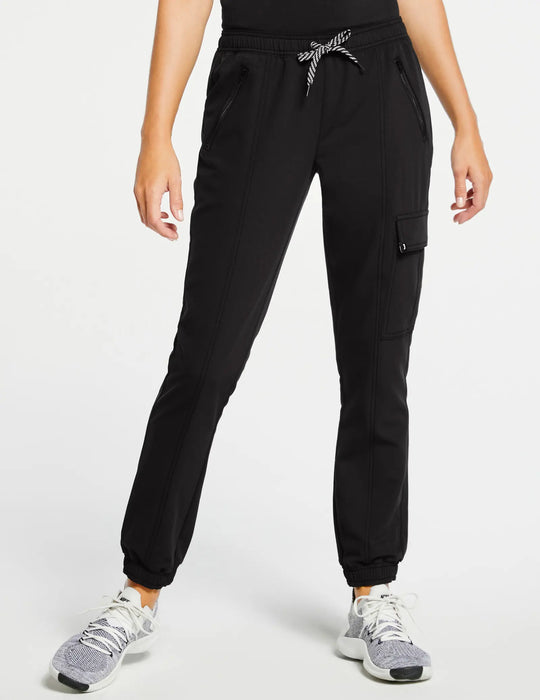 Jaanuu Scrubs Women's Essential Scrub Jogger Black | scrub-supply.com