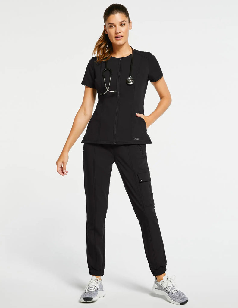 Jaanuu Scrubs Women's Essential Scrub Jogger Black | scrub-supply.com
