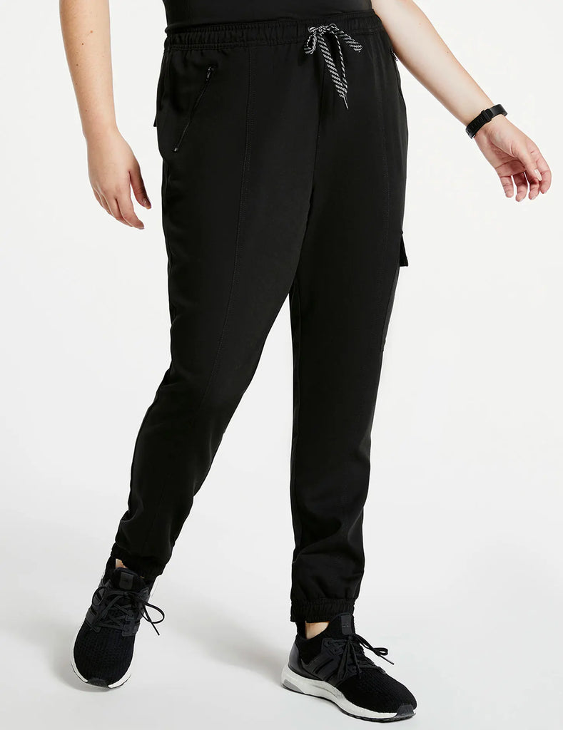 Jaanuu Scrubs Women's Essential Scrub Jogger Black | scrub-supply.com