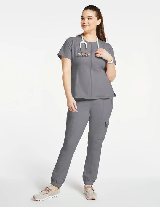 Jaanuu Scrubs Women's Essential Scrub Jogger Gray | scrub-supply.com