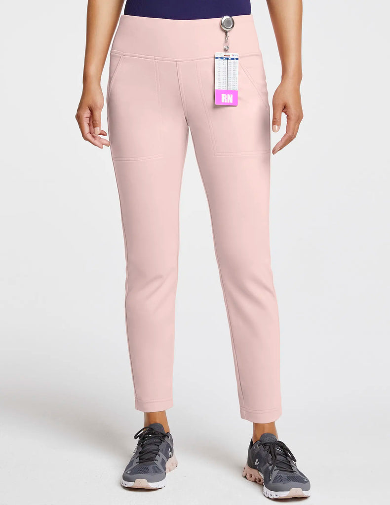 Jaanuu Scrubs Women's 7/8 Yoga Scrub Pant Blushing Pink | scrub-supply.com