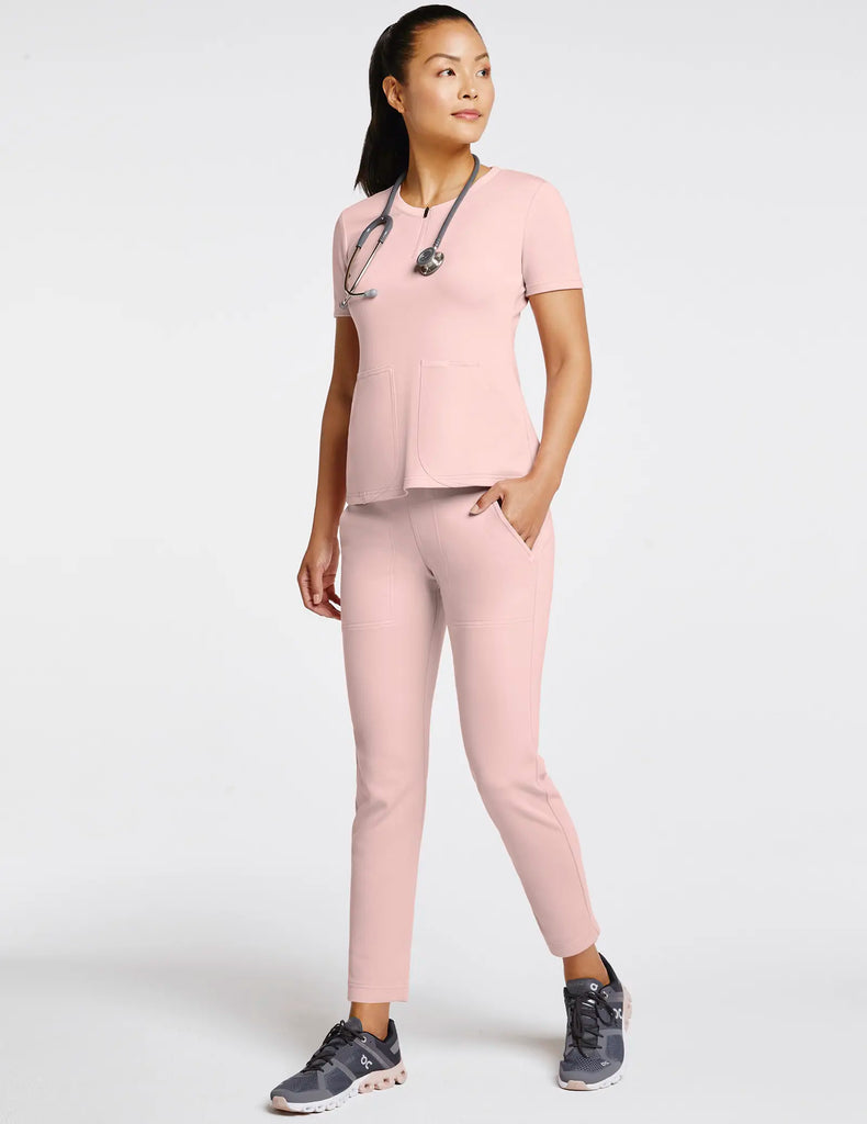 Jaanuu Scrubs Women's 7/8 Yoga Scrub Pant Blushing Pink | scrub-supply.com