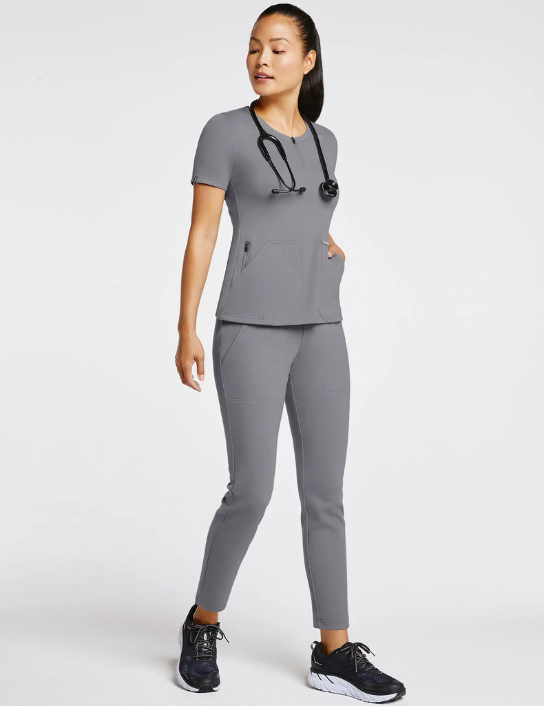 Jaanuu Scrubs Women's 7/8 Yoga Scrub Pant Gray | scrub-supply.com