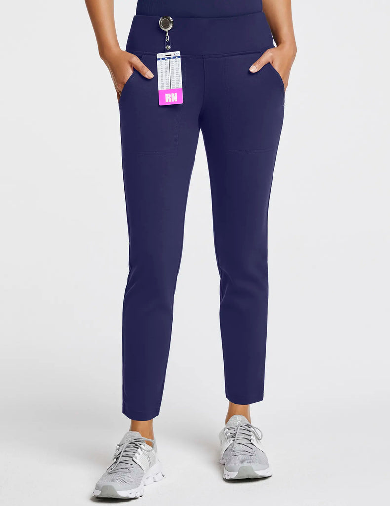 Jaanuu Scrubs Women's 7/8 Yoga Scrub Pant Navy | scrub-supply.com