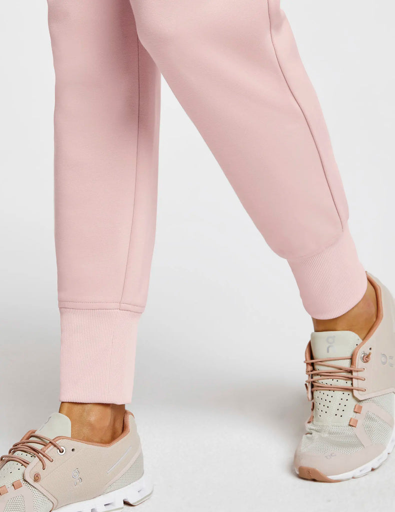 Jaanuu Scrubs Women's Rib Band High-Waisted Jogger Blushing Pink | scrub-supply.com